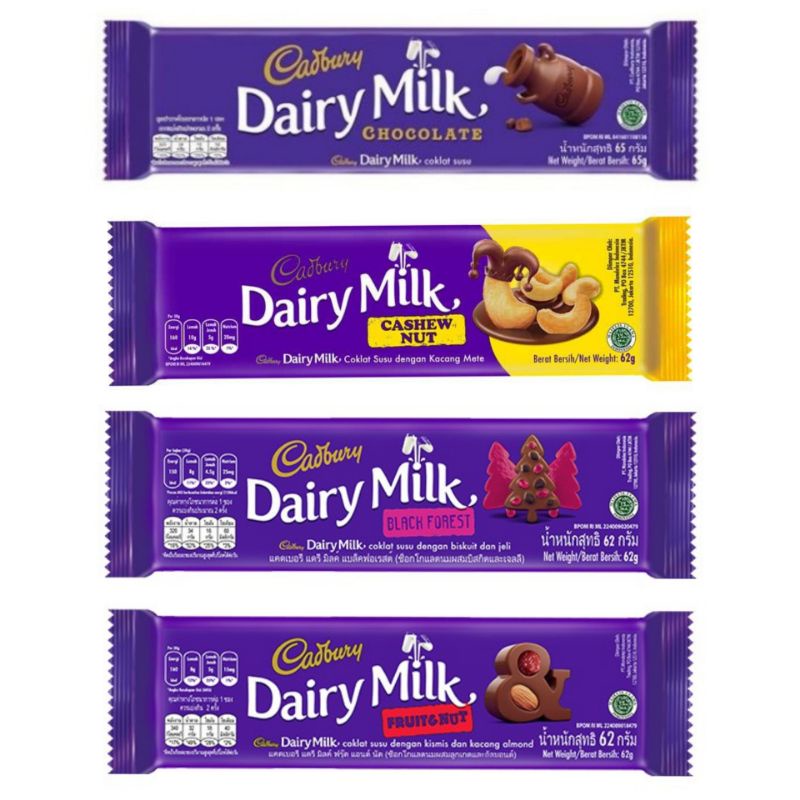 Jual Coklat Cadbury Dairy Milk 62gr, 90gr All Variant Shopee Indonesia