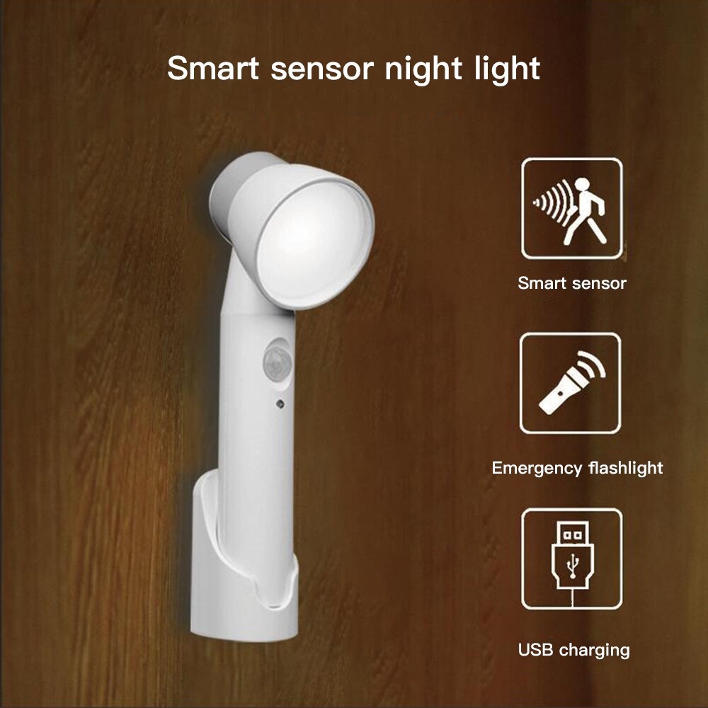 Jual Lampu Sensor Induksi LED USB Rechargeable Cool White 6000K ...