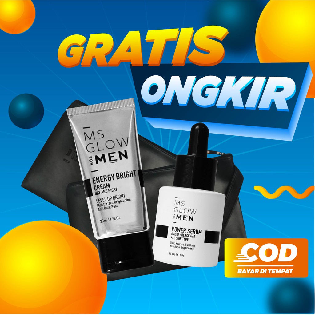 Jual Ms Glow Men Msglow Men Ms Glow For Men Facial Wash Power Serum Sun Screen Bright Cream