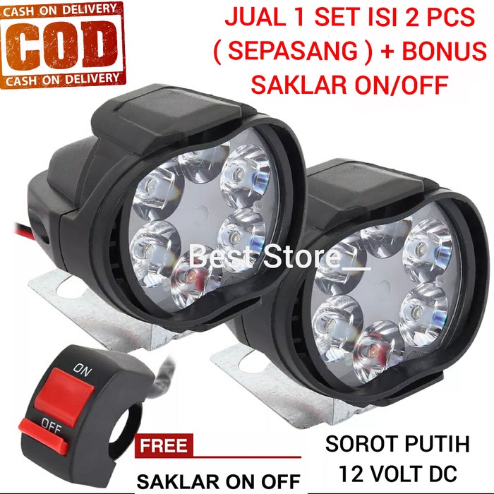 Jual Motor Lampu Sepasang Lampu Tembak Sorot Mata Led Spion Motor Watt Volt Lampu Motor