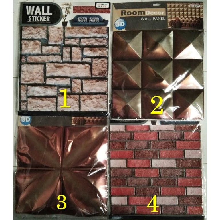 Jual 3D Wallpapper Sticker Dinding Interior Rumah Motif Mudah Pasang ...