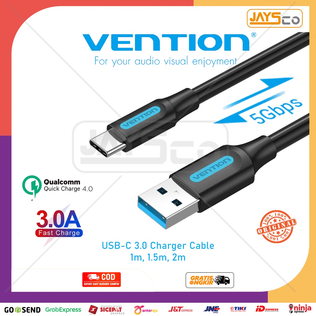 Jual Vention Kabel Data Usb Type C Fast Charging Quick Charge M M M A Shopee