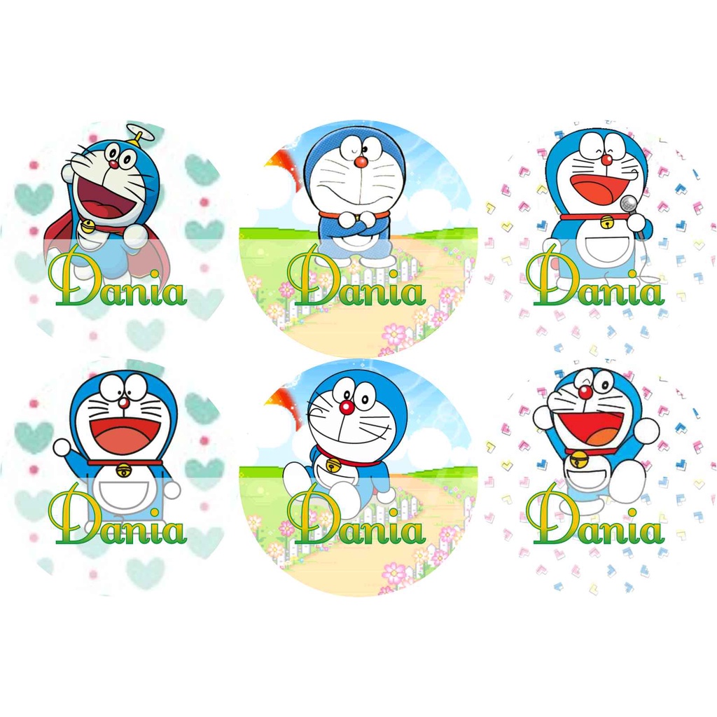 Jual STIKER LABEL NAMA WATERPROOF CIRCLE DORAEMON | Shopee Indonesia