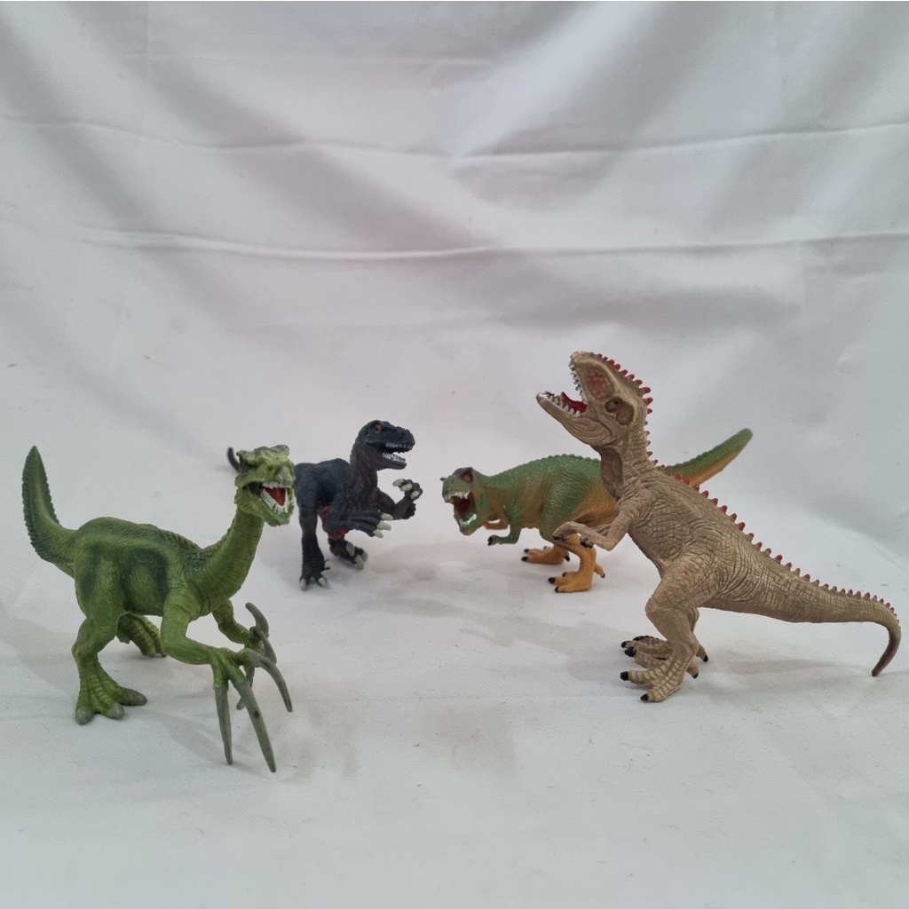 Jual Figur Dinosaurus raptor isi 4 model PVC hard rubber panjang 16cm ...