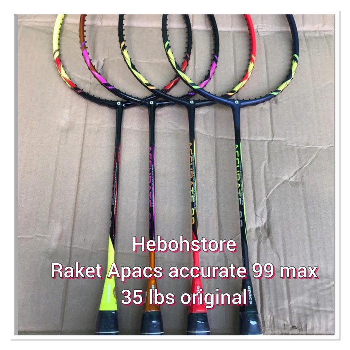 Jual Raket Badminton APACS ACCURATE 99+pasang senar APACS RAINBOW ORIGINAL black navy Shopee