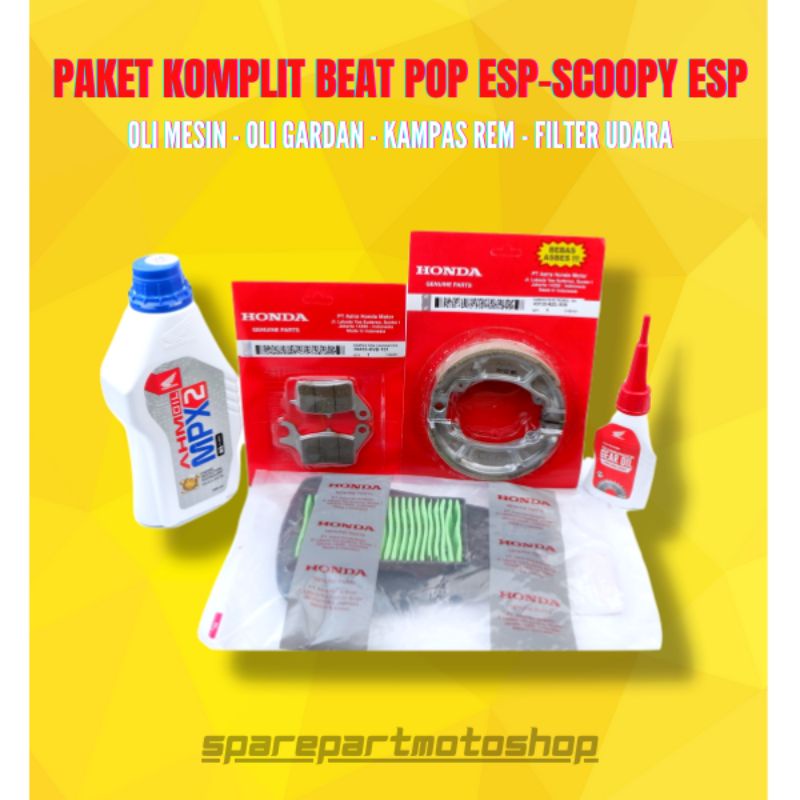 Jual Paket Komplit Beat Pop Esp Scoopy Esp Oli Mesin Oli Gardan Kampas Rem Filter