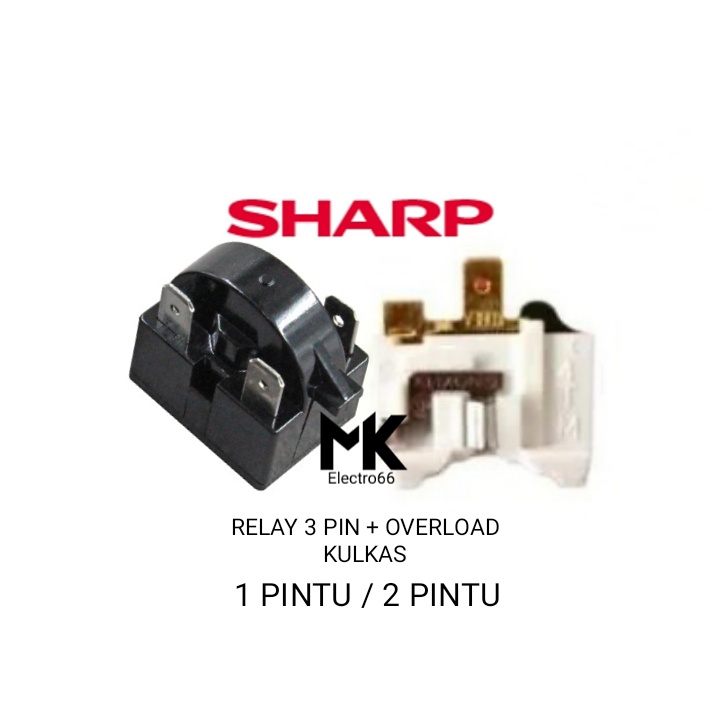 Jual Relay 3 Pin + Ptc Overload Kulkas Sharp 1 pintu / 2 pintu | Shopee ...