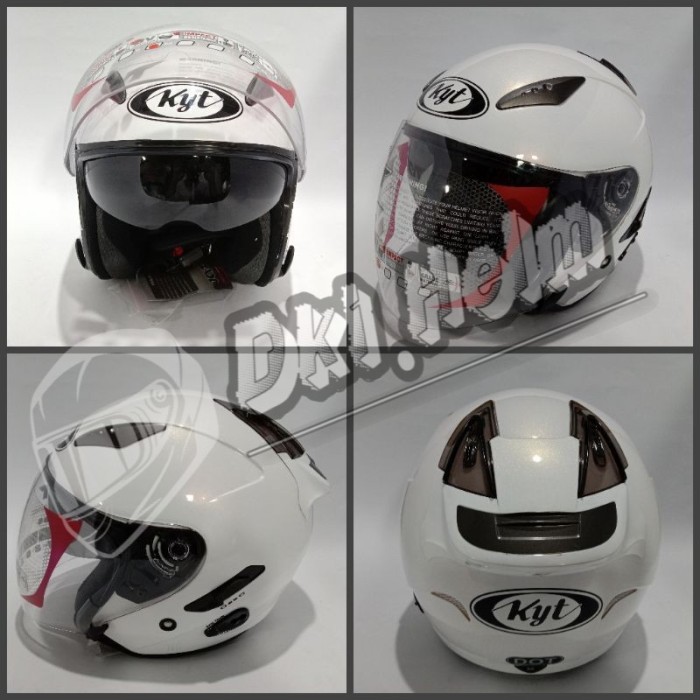Jual Helm kyt galaxy solid putih/white/kyt dauble visor Shopee Indonesia