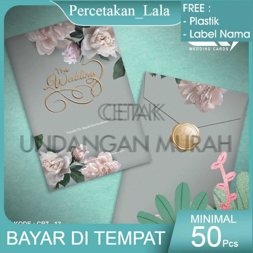 Jual Cetak Cetak Undangan Pernikahan Aesthetic Rustik Elegant Amplop