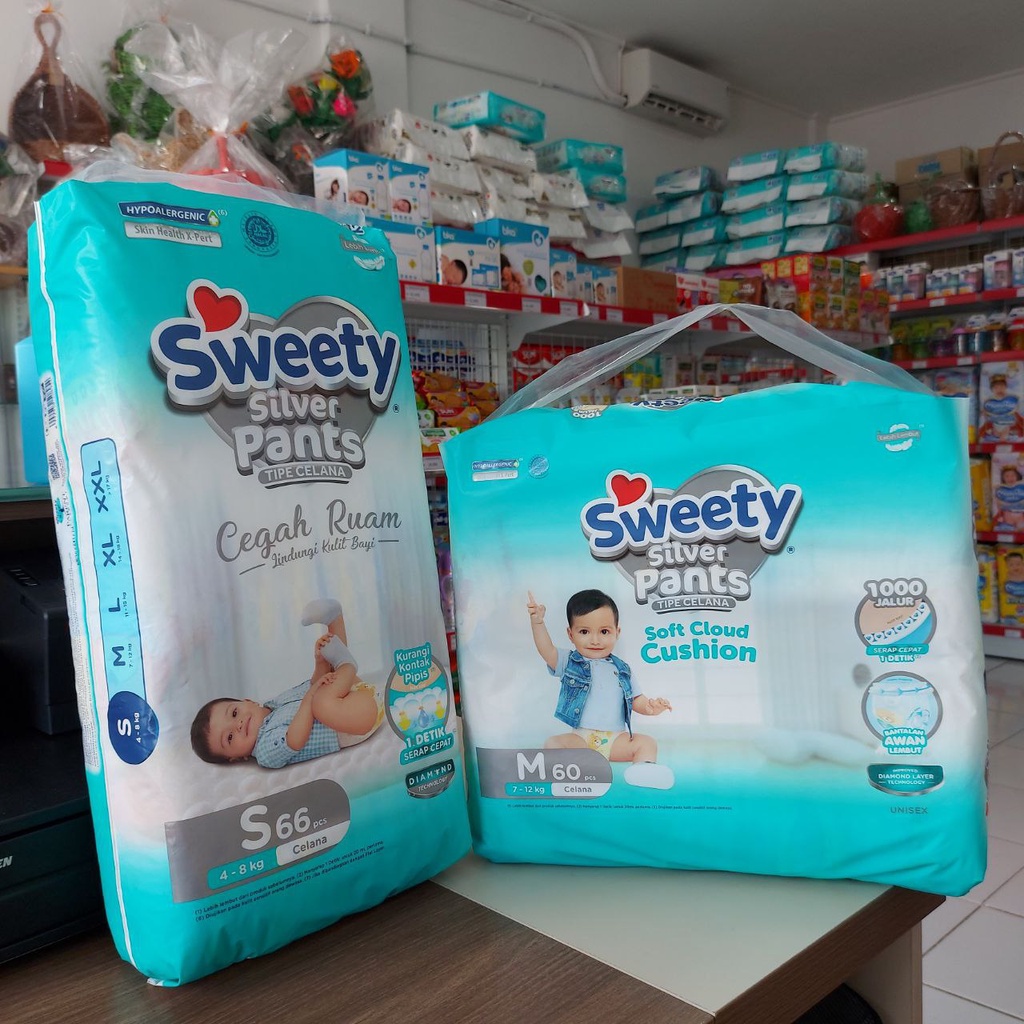 Jual SWEETY SILVER PANTS S66/ M60 /L54/XL44 POPOK SWEETY SILVER