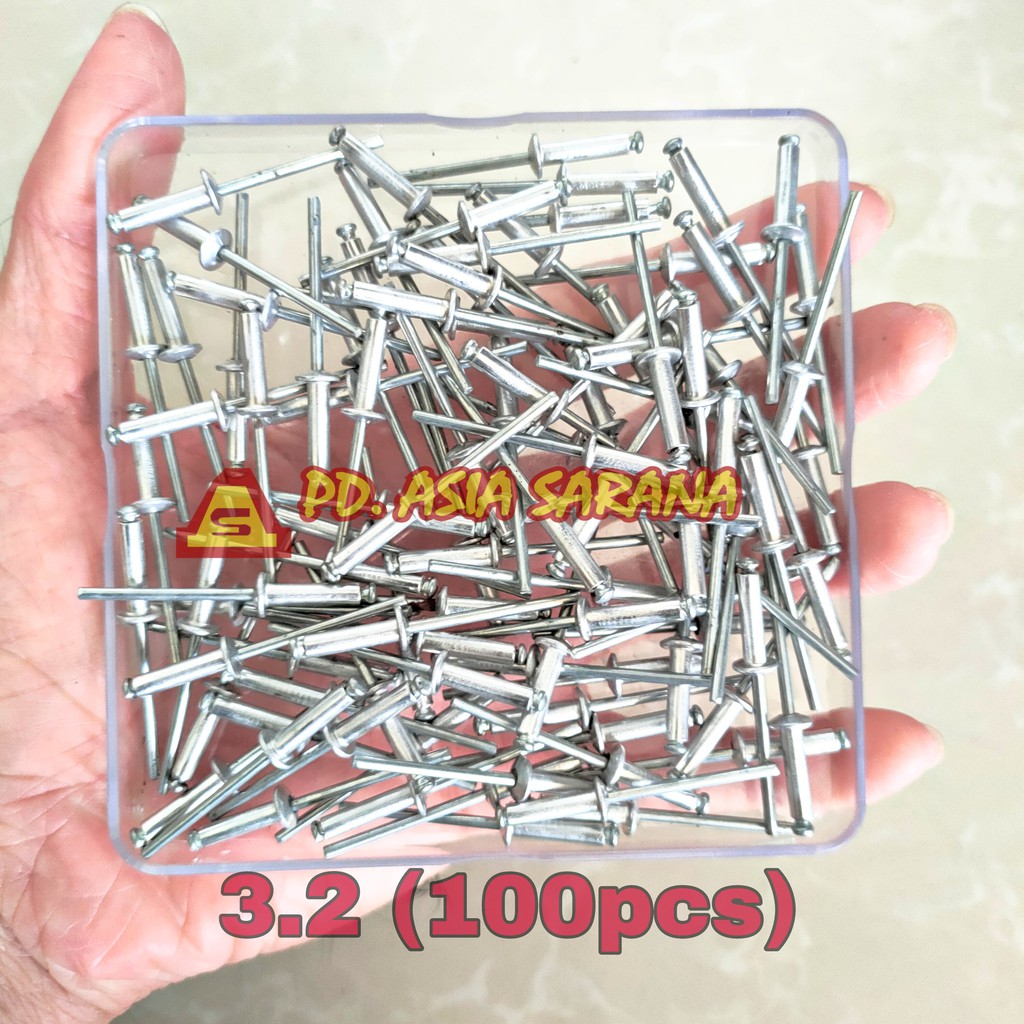 Jual [100pcs] Paku Rivet 3.2mm / Ripet Lipet Rifets | Shopee Indonesia