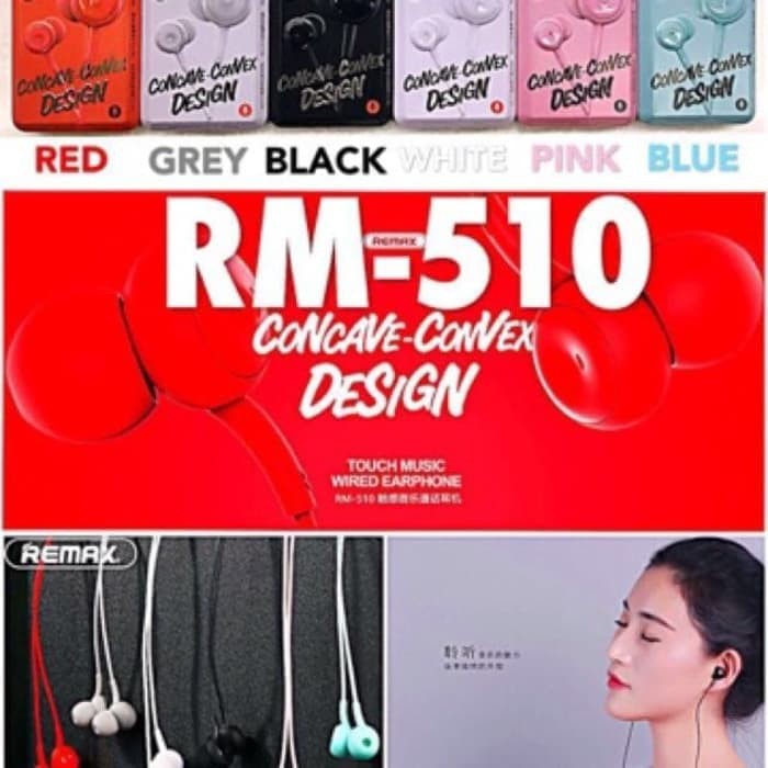 Jual Original Remax Touch Music Wired Earphone with Mic RM-510 Headset ...