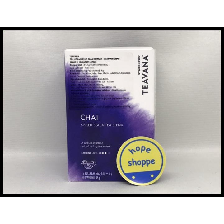 Jual Starbucks Teavana Original Chai Tea Bag Teh Celup 1 Pack Isi 12