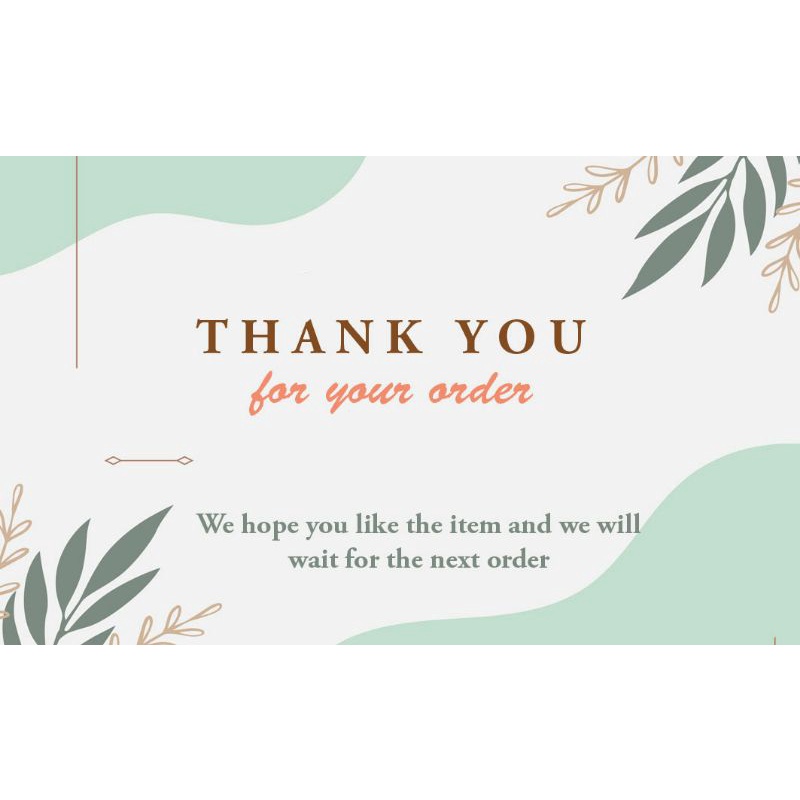 Jual Part 2 Thankyou card thank you card thankyou for your order thank