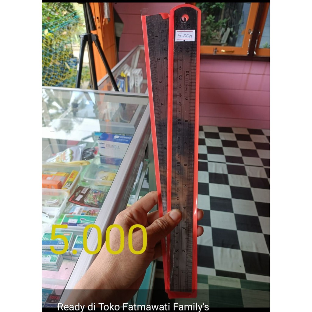 Jual Penggaris Besi Panjang 30 Cm Stainless Ruler Metal 30 Cm Shopee