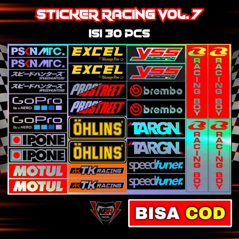 Jual Stiker Racing 1 Pack Isi 25 27 32 Stiker Sponsor Stiker Helm Stiker Motor Sticker Motor 7712