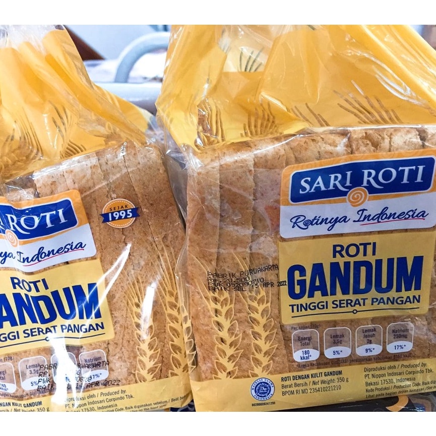 Jual SARI ROTI Roti Gandum Tinggi Serat Pangan - Kemasan 350 gr