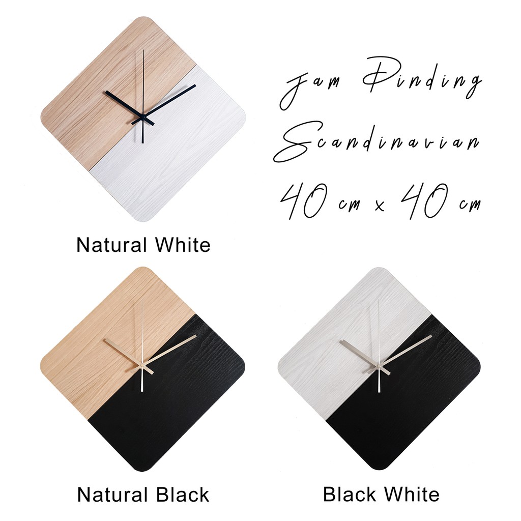 Jual Jam Dinding Scandinavian Diamond X Wall Clock Mesin Sweep Movement Shopee Indonesia