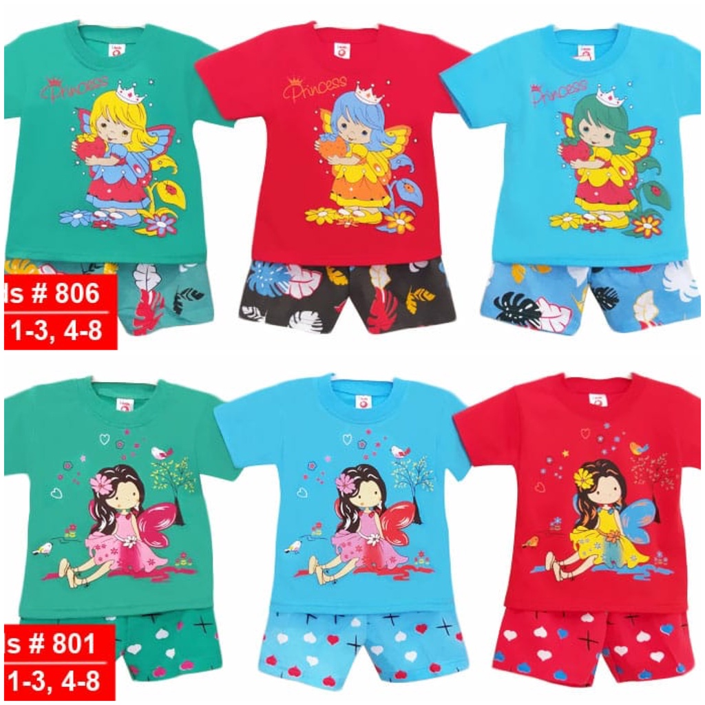 Jual SETELAN BAJU PENDEK TIDUR HARIAN ANAK PEREMPUAN KARAKTER PERI ...