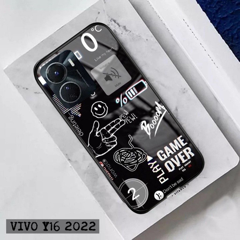 Jual Softcase Glass Kaca VIVO Y16 2022 Terbaru [FC38] Case Motif