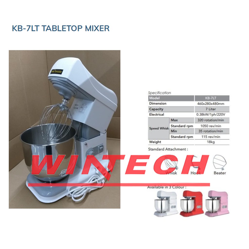 Jual KING BAKER KB7LT MIXER MIXER KUE ROTI KAPASITAS 7