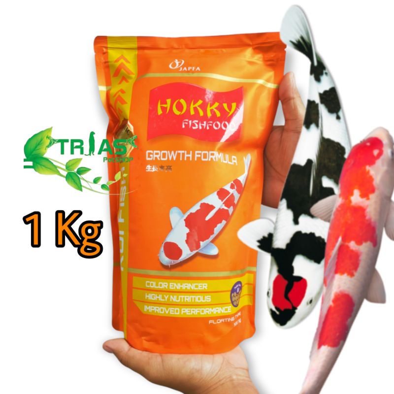 Jual HOKKY FISH FOOD KOI GROWTH FORMULA 1KG/MAKANAN IKAN KOI/PELET IKAN