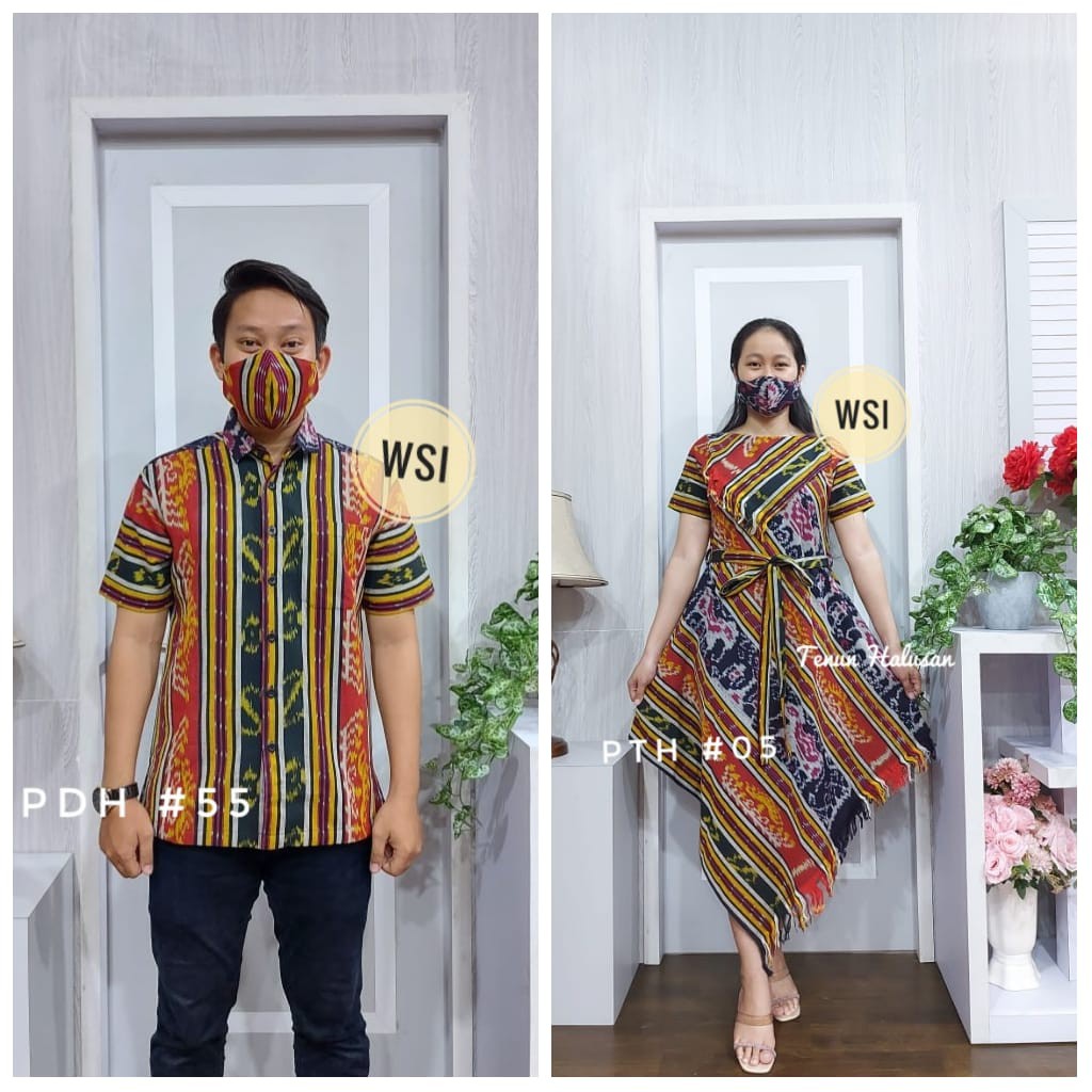 Jual New Tenun Halusan Couple Dress Kimono Dan Hem Tenun Asli Jepara