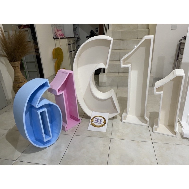 Jual ANGKA / HURUF BALON MOZAIK / 3D STANDING NUMBER BALOONS / DEKORASI ...