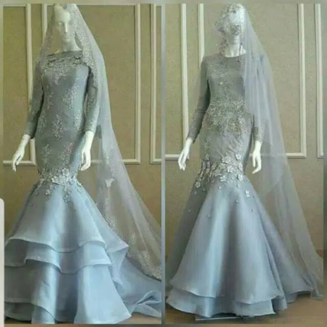 Jual Gaun Wedding Mermaid Abu Gaun Prewedding Gaun Pengantin Gaun Hijab Gaun Mc Gaun Singer