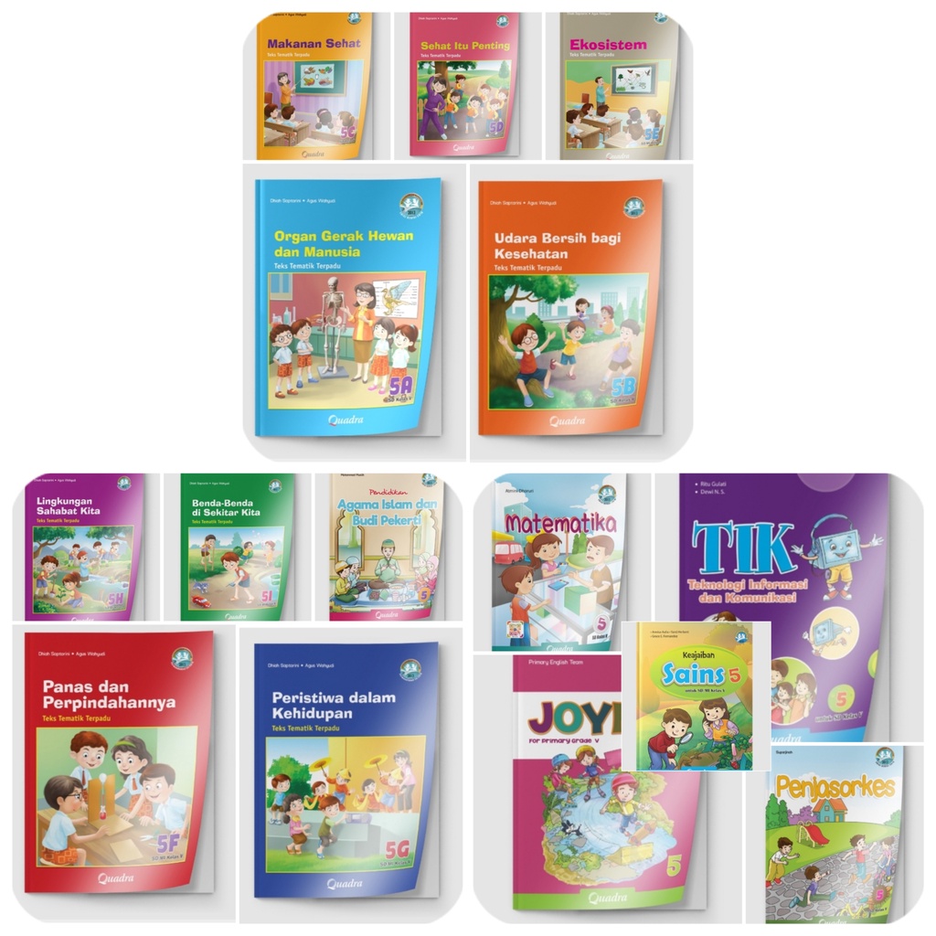 Jual ORI harga satuan buku teks tematik k13 penerbit Quadra kelas 5 ...
