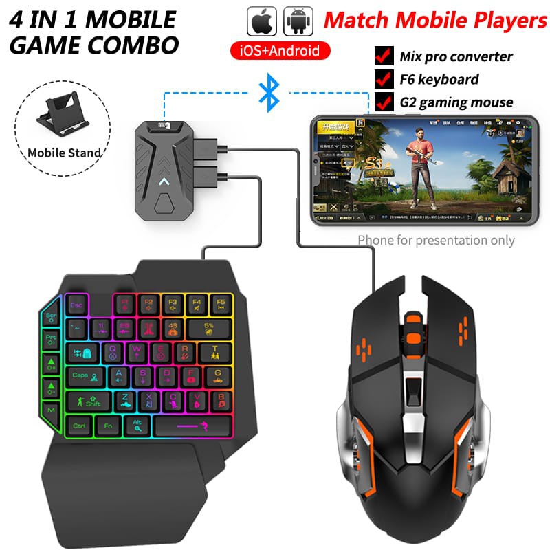 Jual Set One Handed Keyboard + Mouse For iOS / Android | Shopee Indonesia