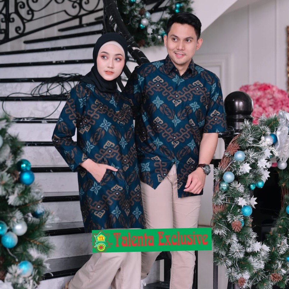 Jual COUPLE BATIK Ruffle Couple KEMEJA COUPLE BATIK TERLARIS BATIK ...