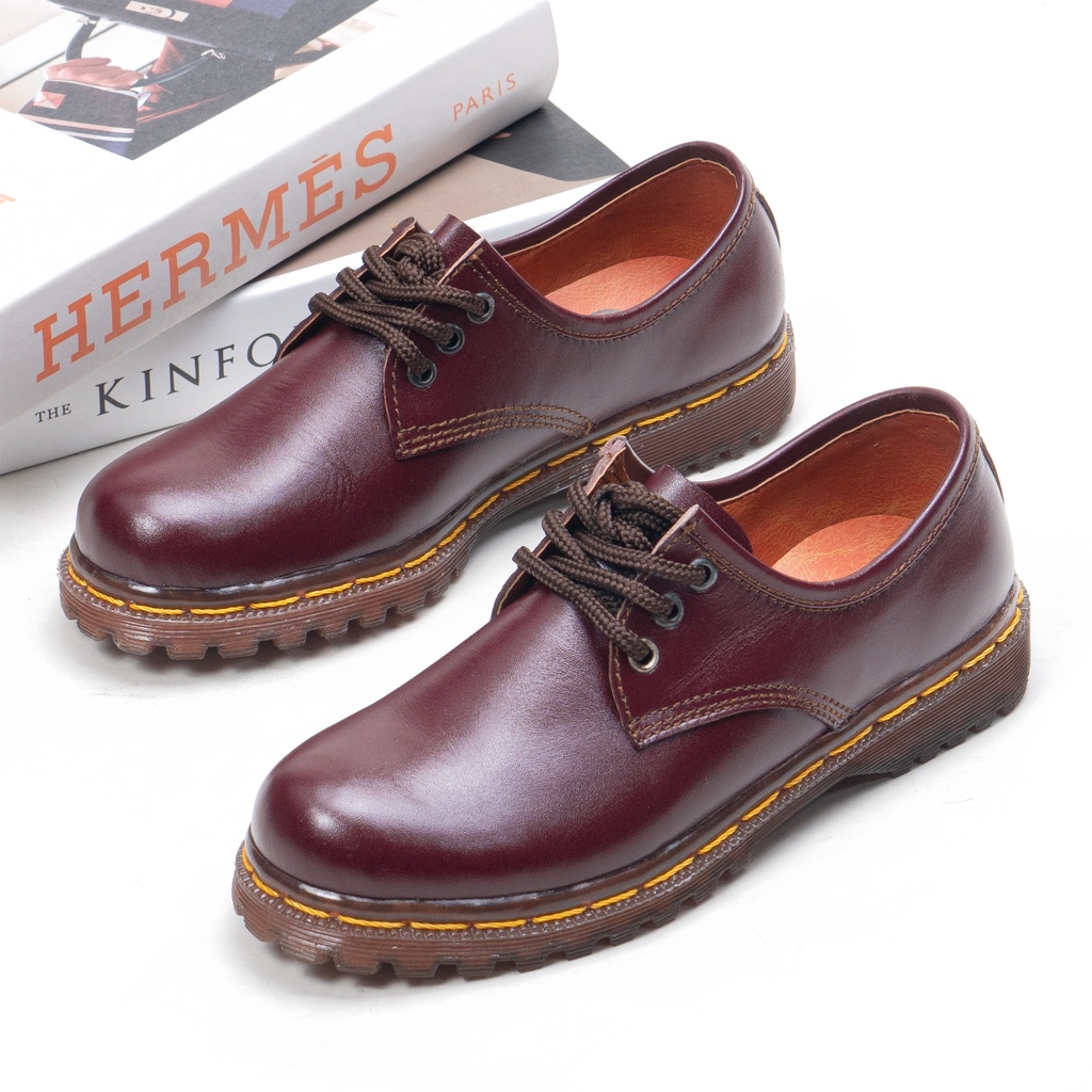 Jual Sepatu Boots Wanita Low Boot 3 Hole Kulit Asli Like Docmart 7010 ...