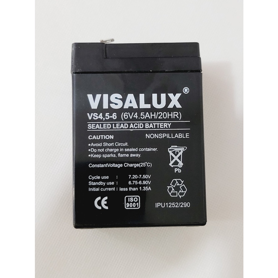 Jual BATTERY 6V 4,5AH EMERGENCY LAMP visalux 4.5ah AKI KERING LAMPU