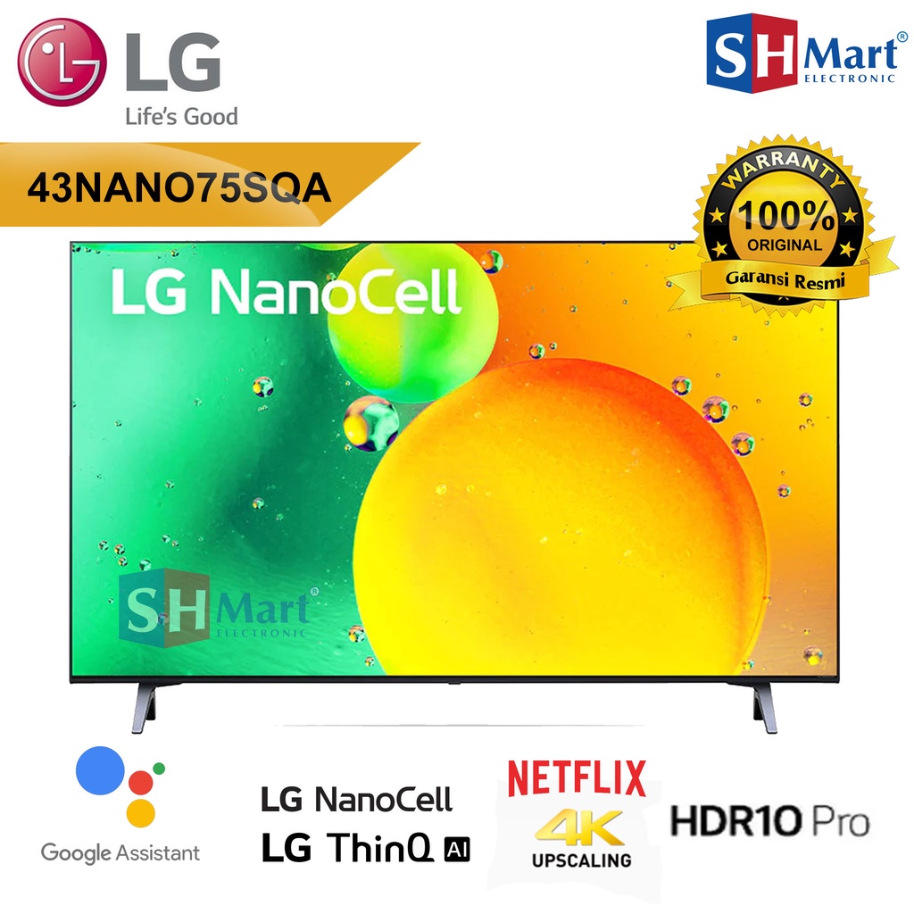 Jual SMART TV LG 43 INCH 43NANO75SQA UHD 4K HDR NANO CELL TV 43NANO75