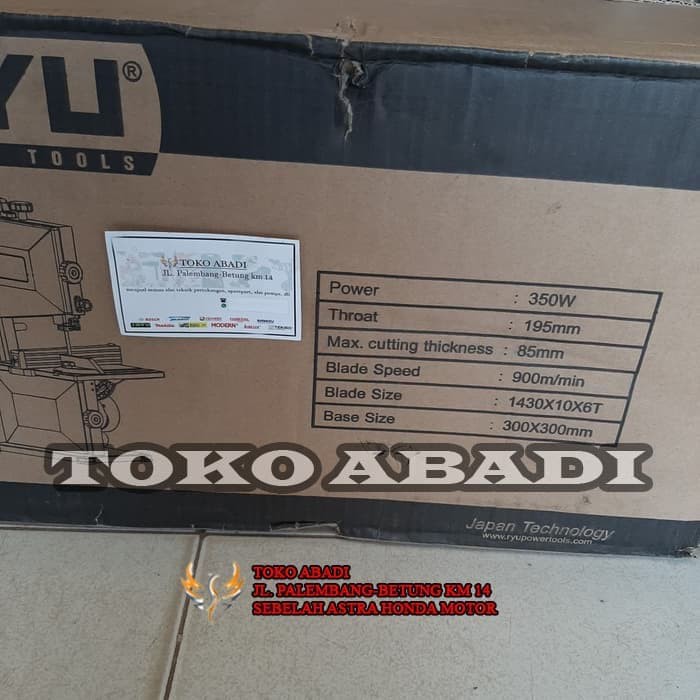 Jual Mesin Bandsaw Ryu RBS8 by Tkiro corp. Japan Technology | Shopee ...