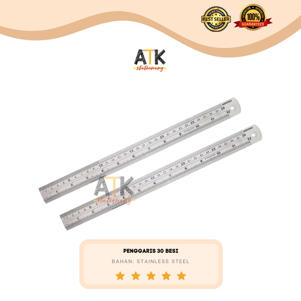 Jual Penggaris 30 Cm Besi Stainless Steel Murah Atk Shopee Indonesia