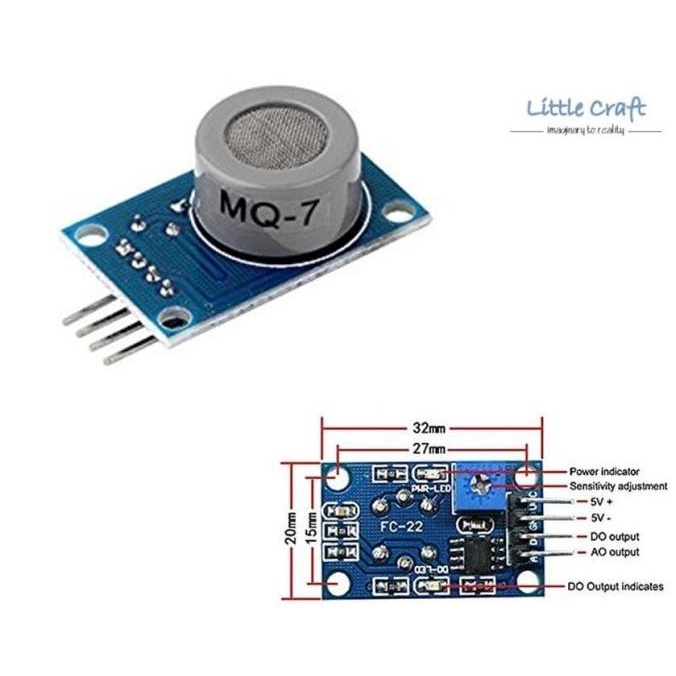 Jual MQ-7 MQ7 Sensor Gas Carbon Monoxide Karbon Monoksida CO Module ...