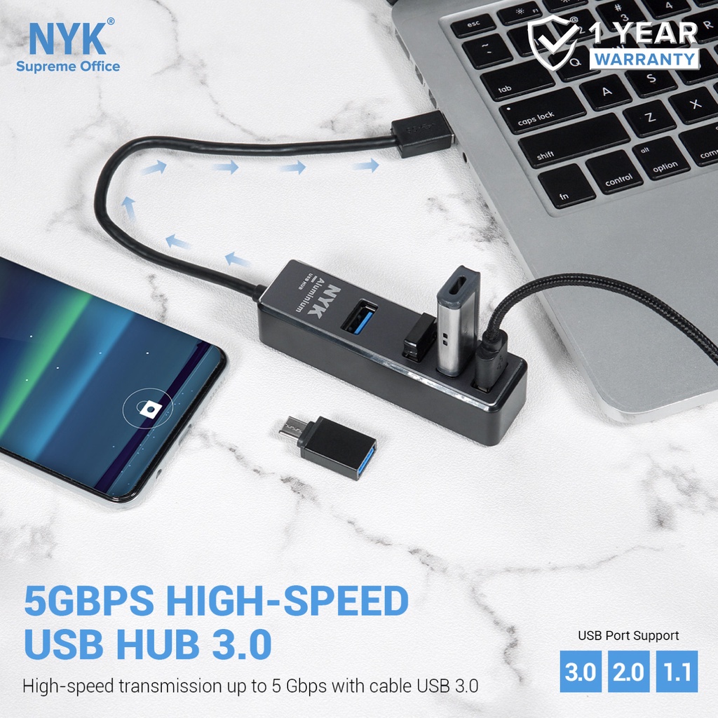 NYK USB HUB 4 in 1 High Speed 3.0 TYPE C Converter USB 3.0 UC01 COD HUB bergaransi Docking Station Data transfer Mobile phone macbook android iphone i (7)