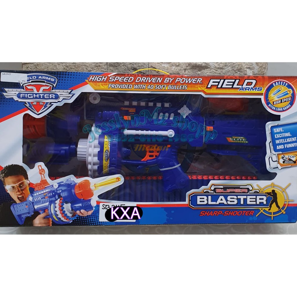 Jual Mainan Tembakan Nerf Soft Bullet Gun Super Blaster Semi Auto Shopee Indonesia