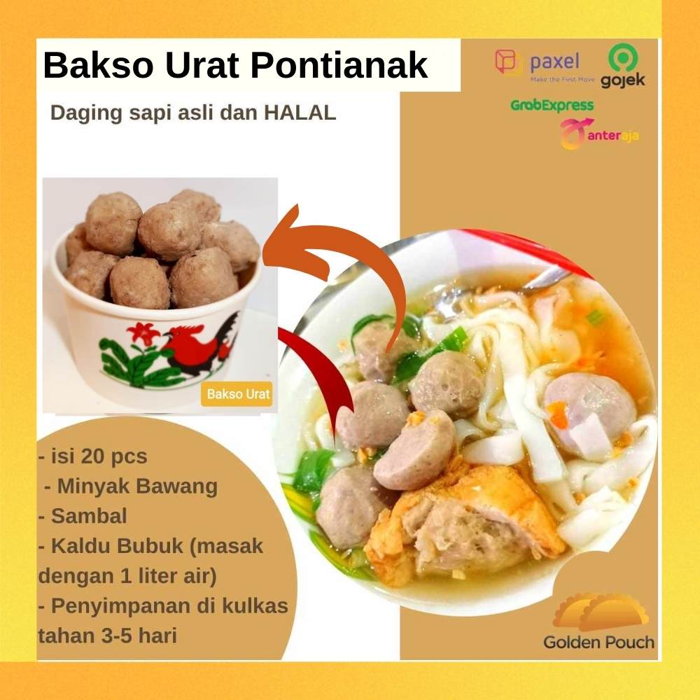 Jual Golden Pouch Bakso Sapi Urat Afung Makanan Segar Beku Frozen