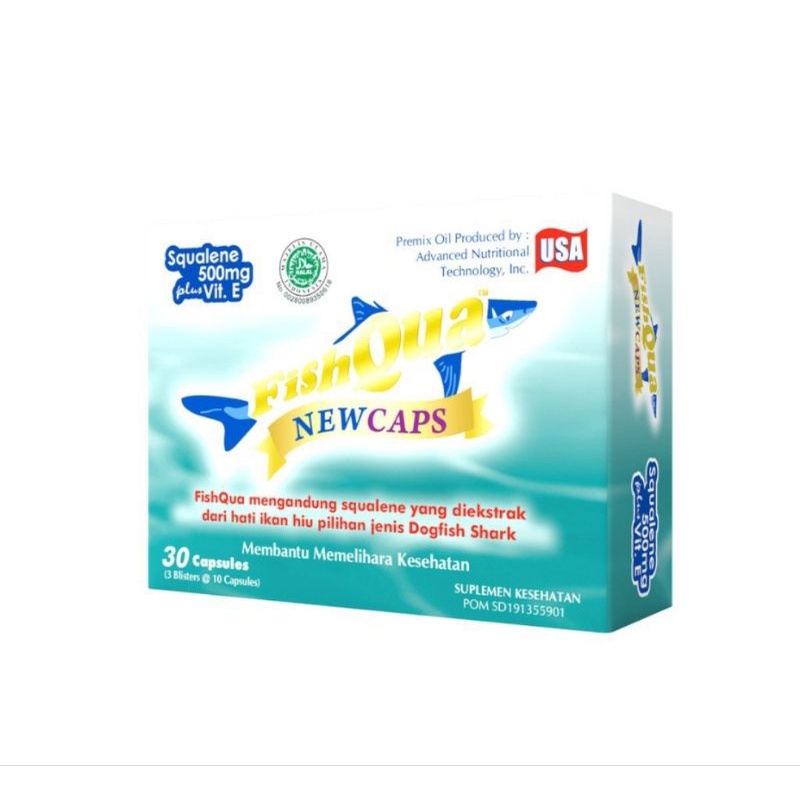 Jual Fishqua ekstrak minyak hati ikan hiu dan vitamin E isi 30 kapsul ...