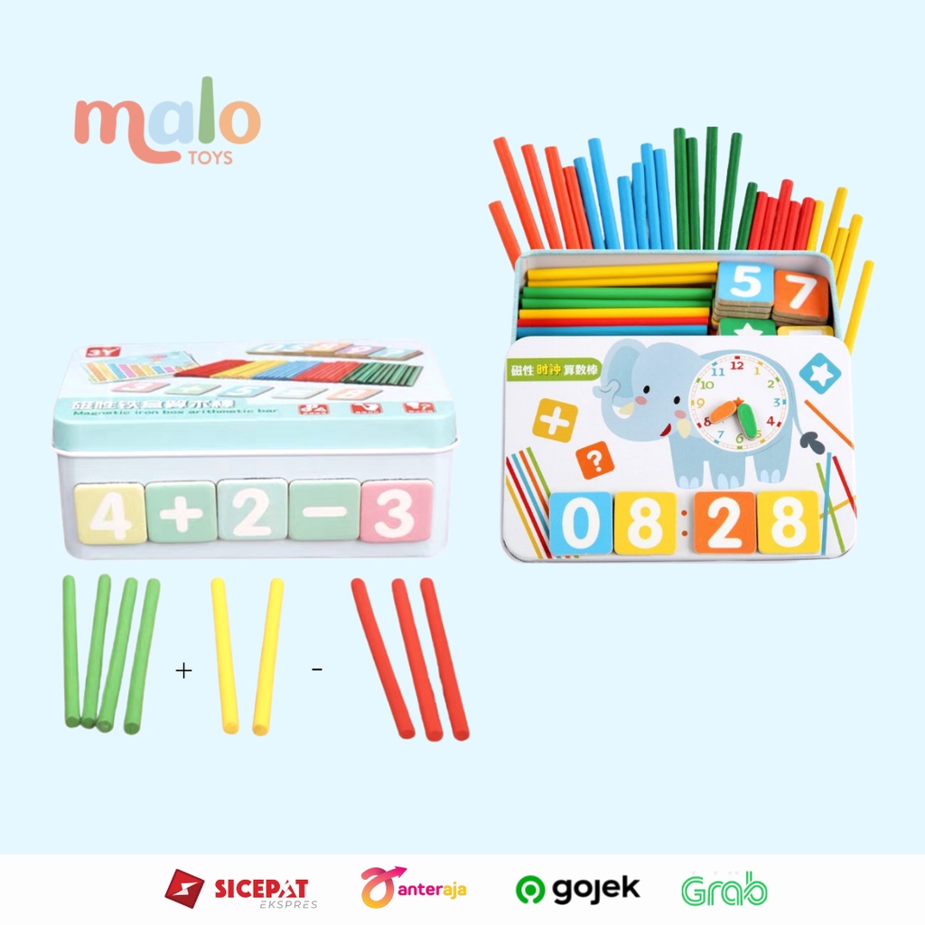 Jual MALOTOYS - Math ABC Clock Tin Box Mainan Edukasi Matematika ...