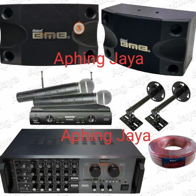 Jual Paket Karaoke Sound System Speaker BMB 8" + Amplifier + Microphone ...