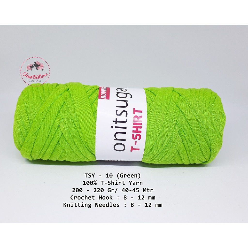 Jual Benang Rajut Kaos (Onitsuga TYarn / T-shirt Yarn - Green) | Shopee ...