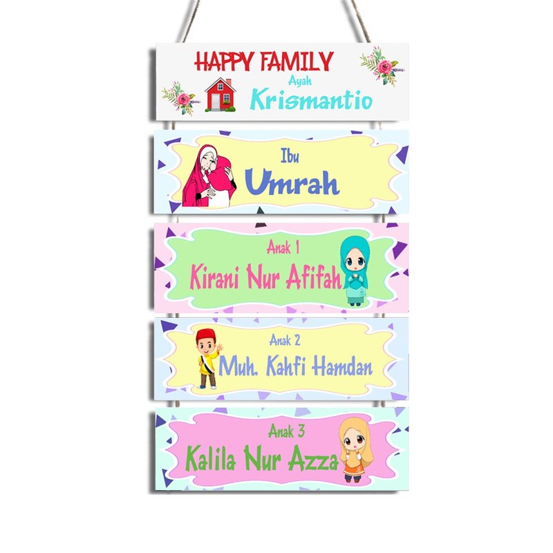 Jual hiasan dinding nama keluarga bisa custom design dan tulisan ...