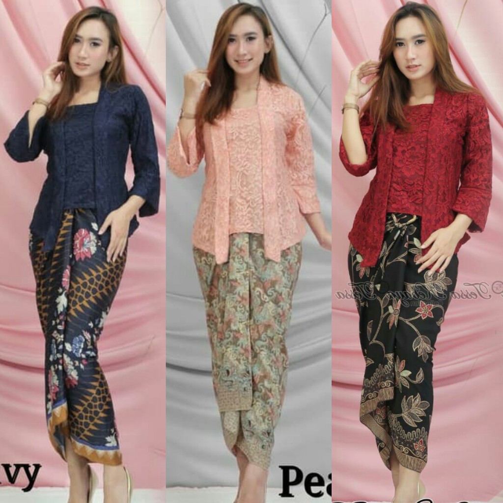 Jual Setelan Kebaya Modern Brukat Kutubaru , Kebaya Wisuda Brokat Set ...