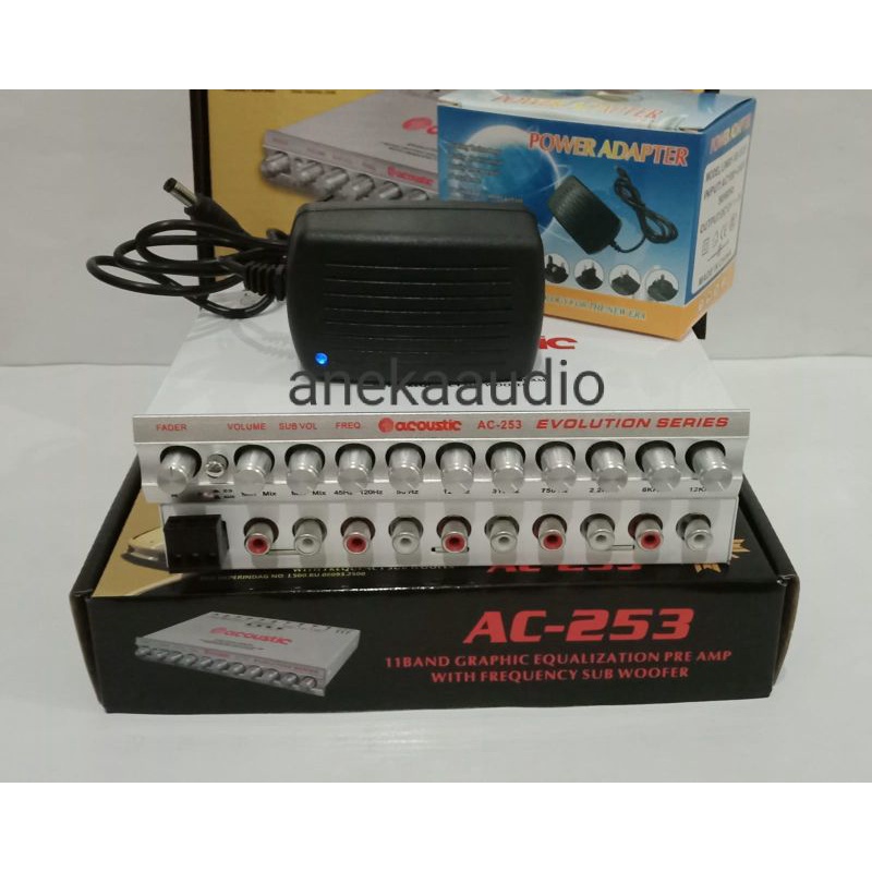 Jual Parametrik Pre Amp ACOUSTIC AC-253 Equalizer 11 band + adaptor ...