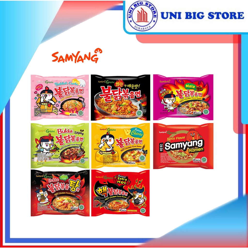 Jual Mie Samyang Green Hot Chicken Carbonara Cheese Jjajang Ramen Stew