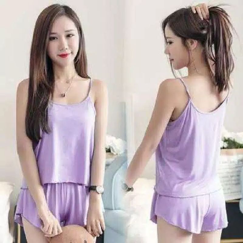 Jual Setelan Tanktop Set Tanktop Piyama Baju Tidur Wanita Bahan Adem Nyaman Shopee Indonesia